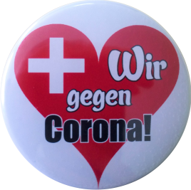 Buttons Wir gegen Corona Schweiz / Corona Button